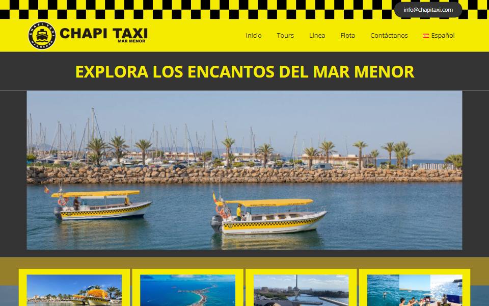 Portada de la web de Chapi Taxi Mar Menor